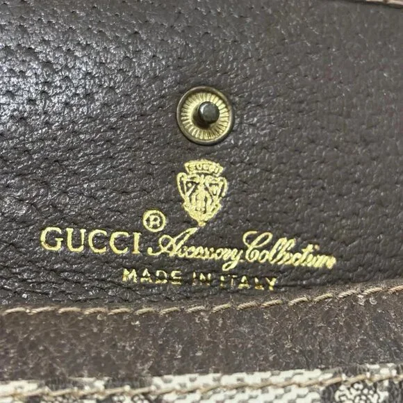 GUCCI Accessory GG Supreme Beige Dark Brown PVC Wallet bran172-101725 - Picture 4 of 4